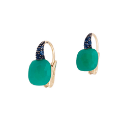 Boucles d'oreilles Pomellato "Capri" or, chrysoprase, saphirs. - Castafiore