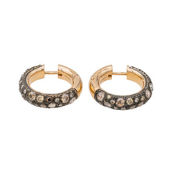 Boucles d'oreilles Pomellato Créoles Tango Or rose Diamant brun - Castafiore