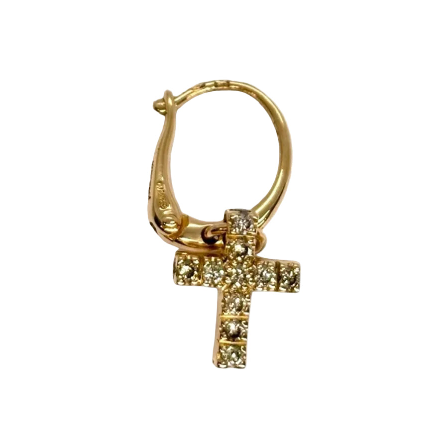 Boucles d'oreilles POMELLATO Croix en or rose et diamants - Castafiore