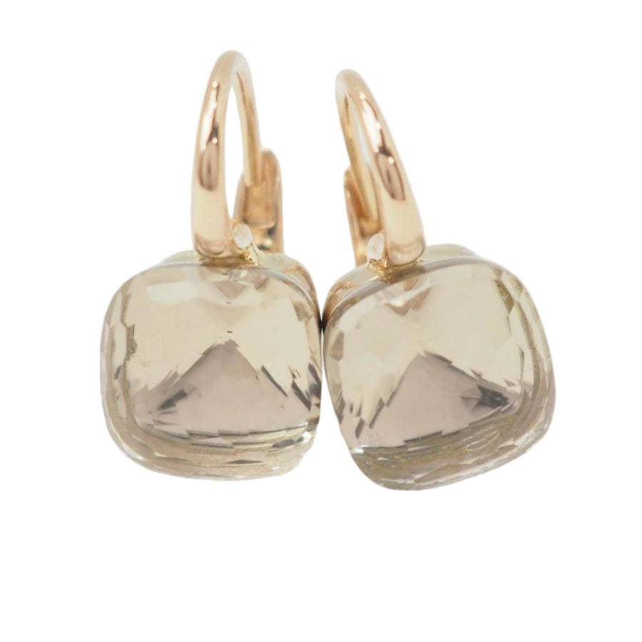 Boucles d'oreilles Pomellato en or rose et Topazes blanches - Castafiore