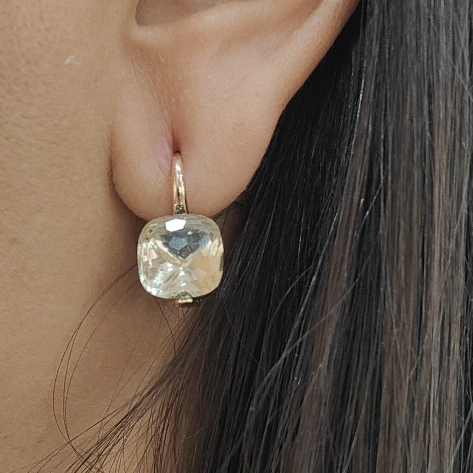 Boucles d'oreilles Pomellato en or rose et Topazes blanches - Castafiore