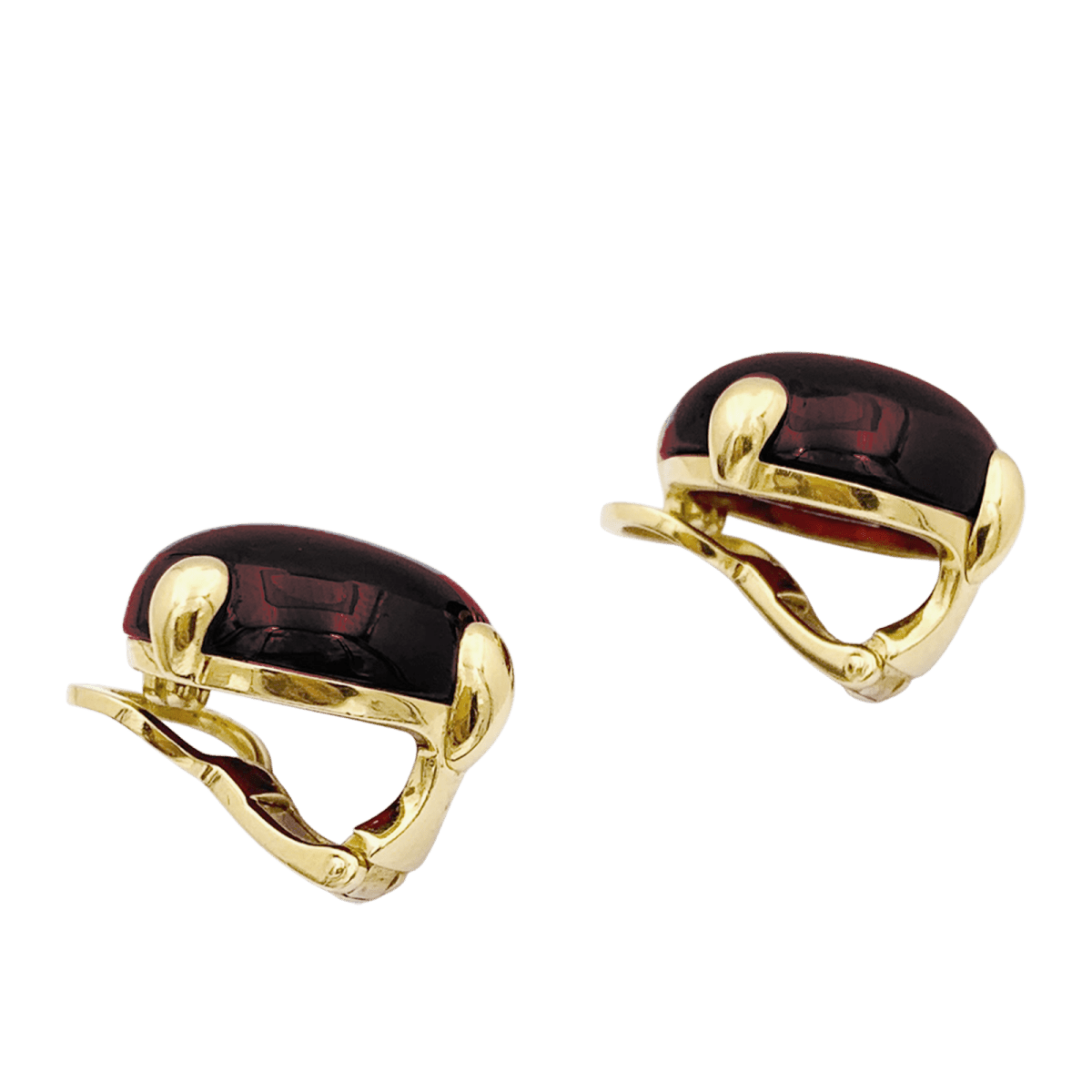 Boucles d'oreilles Pomellato, "Griffe", grenat, or jaune. - Castafiore