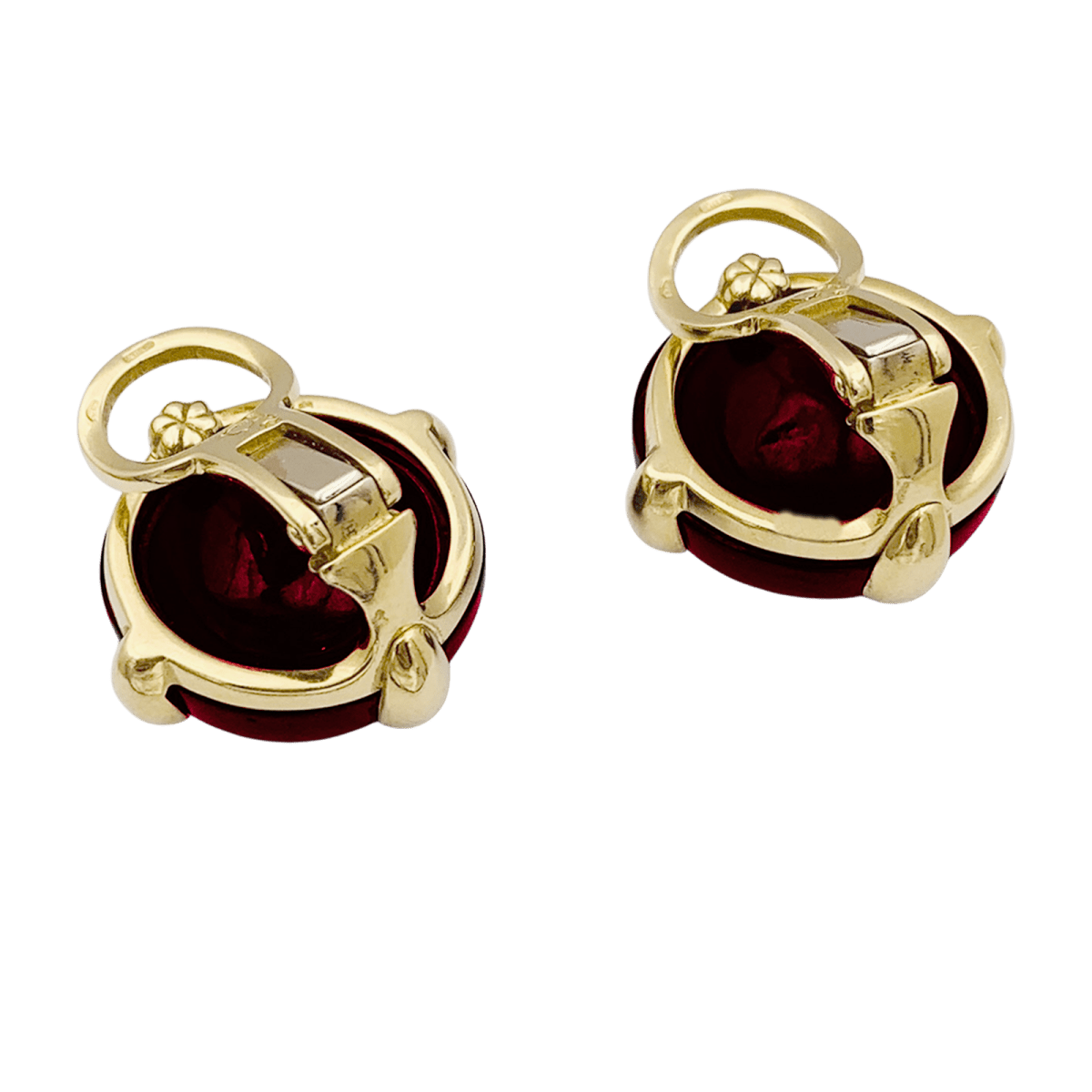Boucles d'oreilles Pomellato, "Griffe", grenat, or jaune. - Castafiore