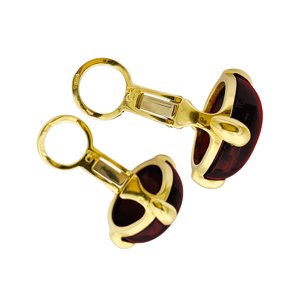 Boucles d'oreilles Pomellato, "Griffe", grenat, or jaune. - Castafiore