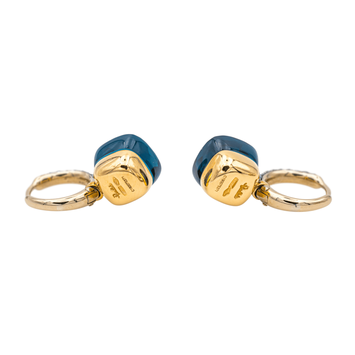 Boucles d'oreilles POMELLATO "Nudo" en or rose, topazes et diamants - Castafiore