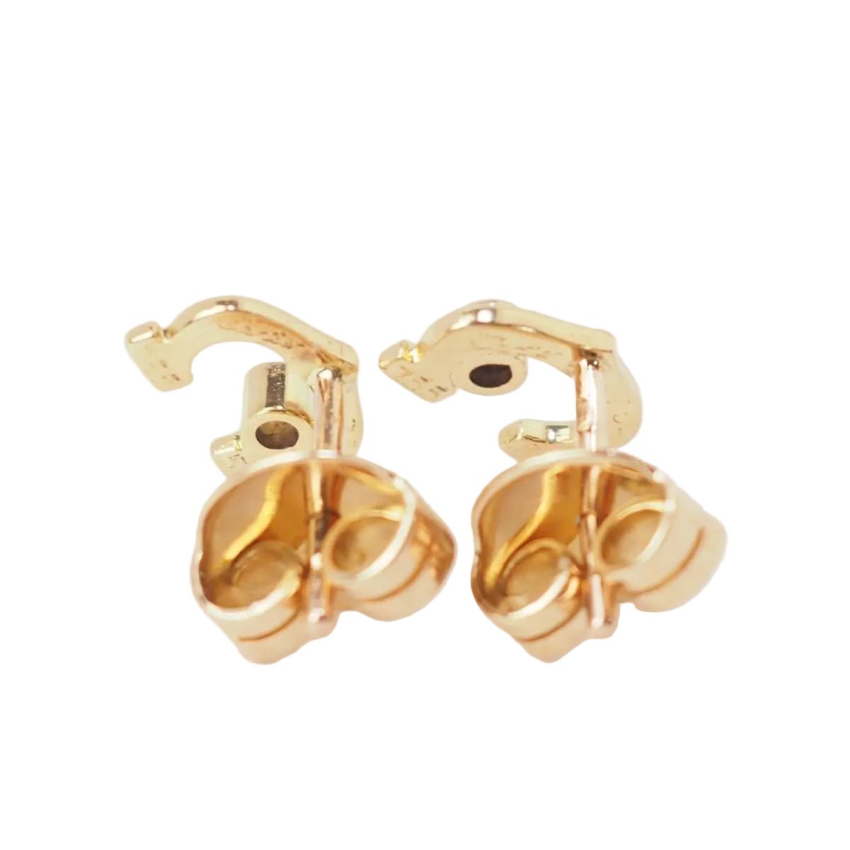 Boucles d'oreilles Puces CARTIER "C" en or jaune et diamants - Castafiore