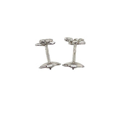 Boucles d'oreilles Puces CARTIER "Caresse d'orchidées" en or blanc et diamants - Castafiore