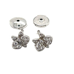 Boucles d'oreilles Puces CARTIER "Caresse d'orchidées" en or blanc et diamants - Castafiore