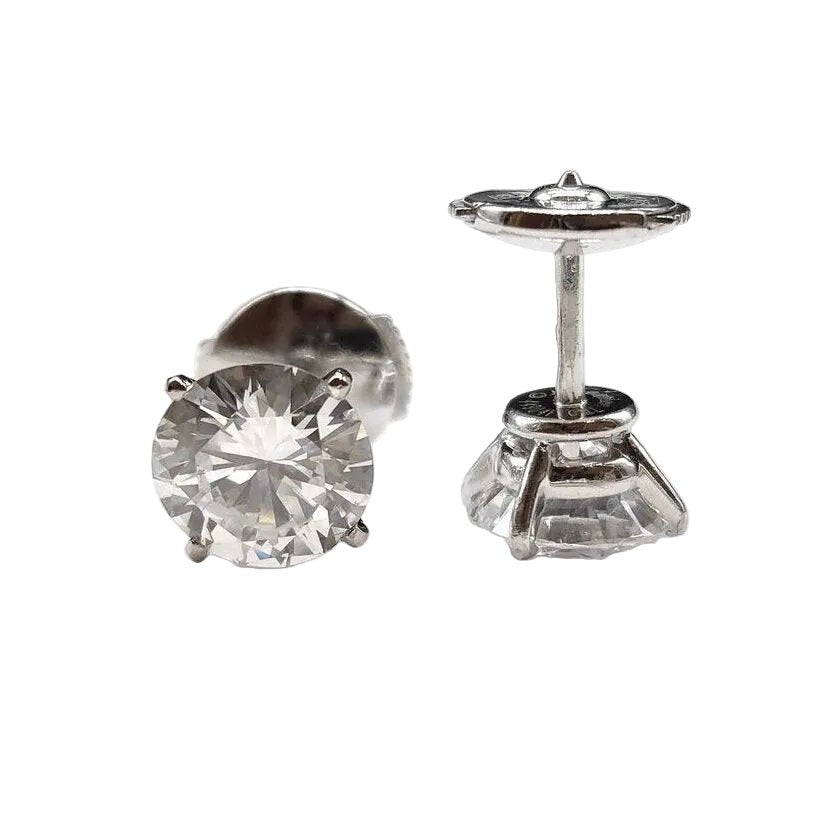 Boucles d'oreilles Puces CARTIER en or blanc et diamants - Castafiore
