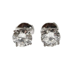 Boucles d'oreilles Puces CARTIER en or blanc et diamants - Castafiore