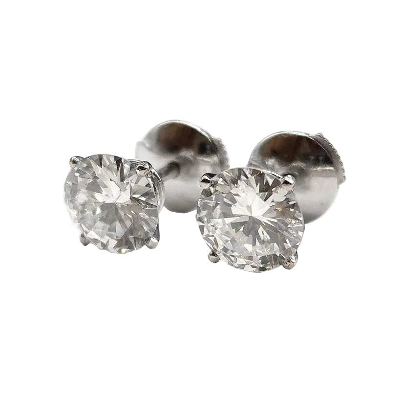 Boucles d'oreilles Puces CARTIER en or blanc et diamants - Castafiore
