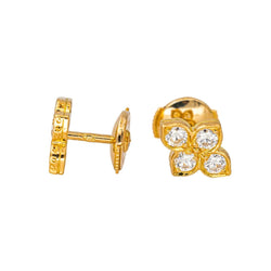 Boucles d'oreilles Puces CARTIER "Hindu" en or jaune et diamants - Castafiore