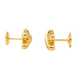 Boucles d'oreilles Puces CHAUMET "Jeux de Liens" en or jaune et diamants - Castafiore
