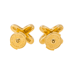 Boucles d'oreilles Puces CHAUMET "Jeux de Liens" en or jaune et diamants - Castafiore