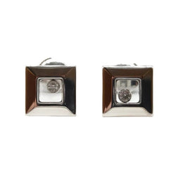 Boucles d'oreilles Puces CHOPARD "Happy Diamonds" en or blanc et diamants - Castafiore