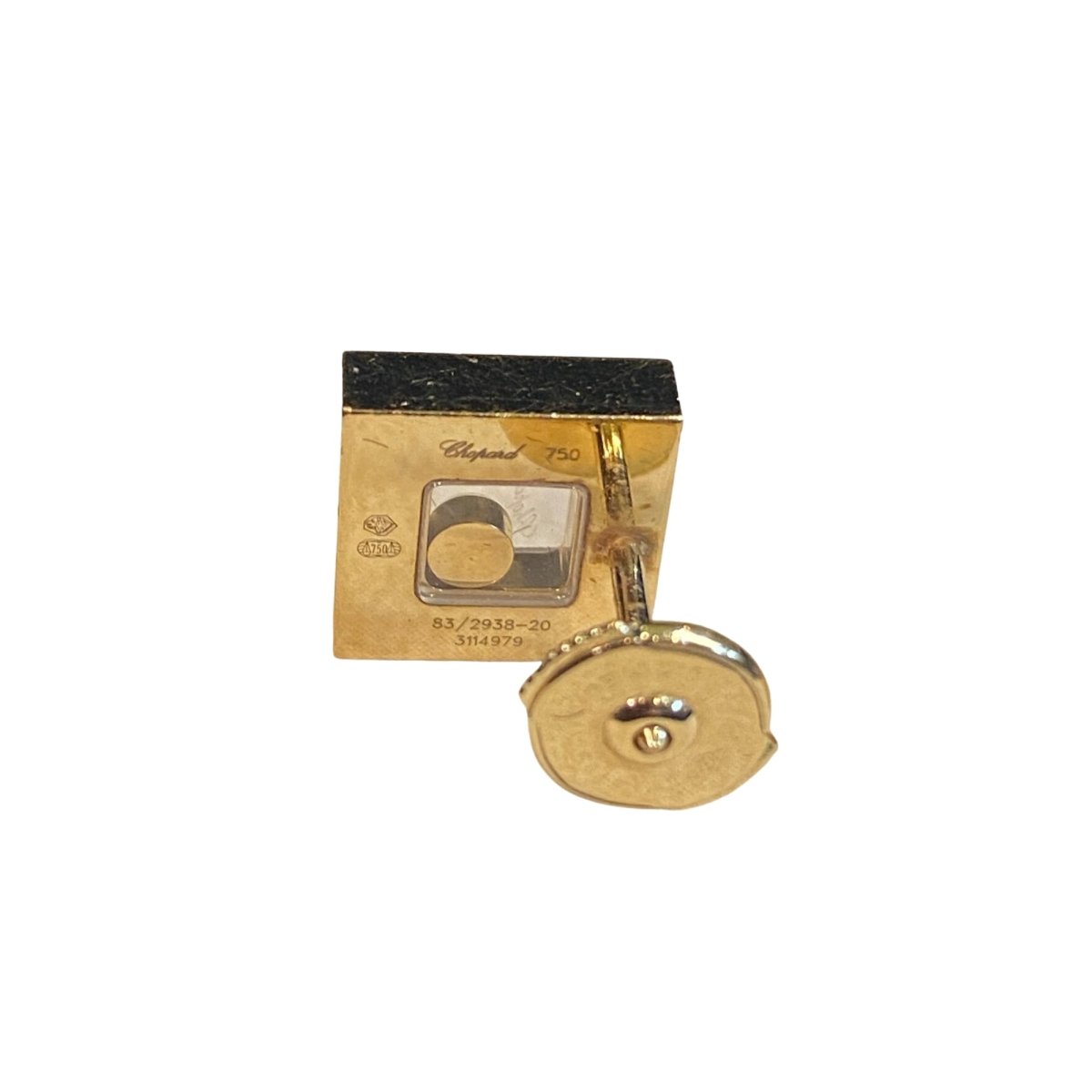 Boucles d'oreilles Puces CHOPARD "Happy Diamonds" en or jaune et diamants - Castafiore