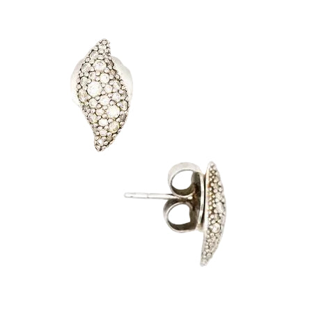 Boucles d'oreilles Puces DAVID YURMAN en argent et diamants - Castafiore