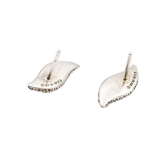 Boucles d'oreilles Puces DAVID YURMAN en argent et diamants - Castafiore