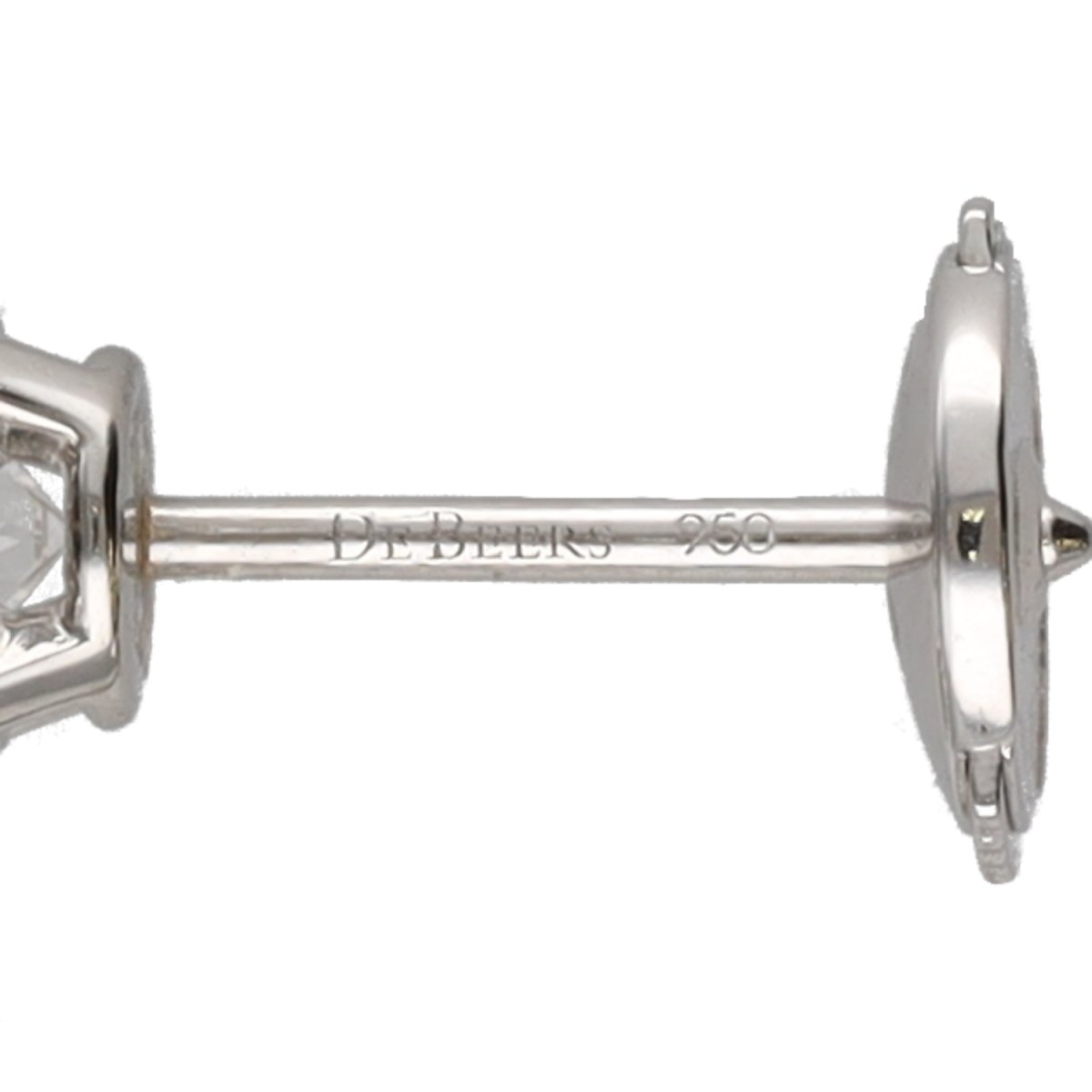 Boucles d'oreilles Puces DE BEERS en platine et diamants - Castafiore