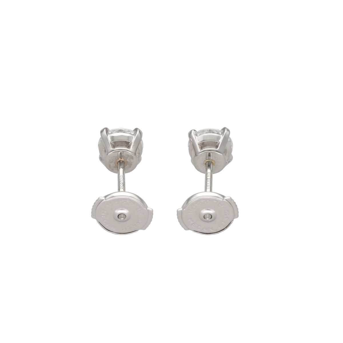 Boucles d'oreilles Puces DE BEERS en platine et diamants - Castafiore