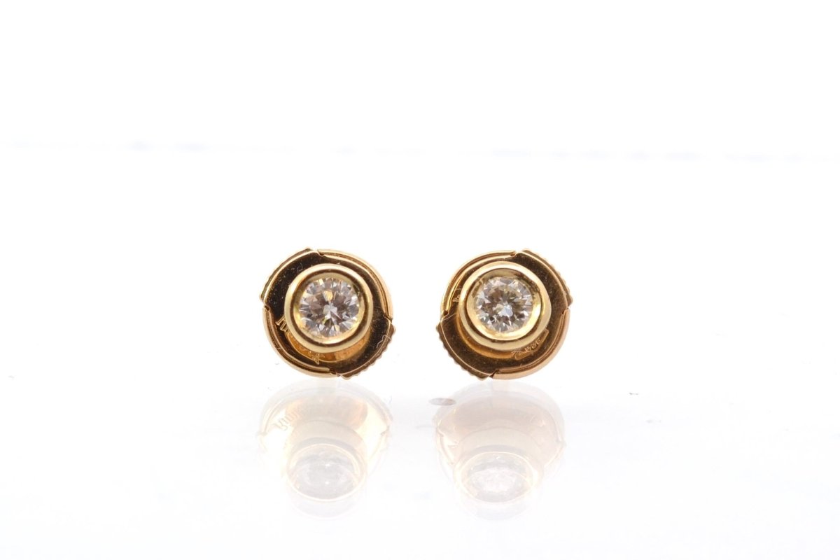 Boucles d’oreilles puces diamant en or 18k - Castafiore