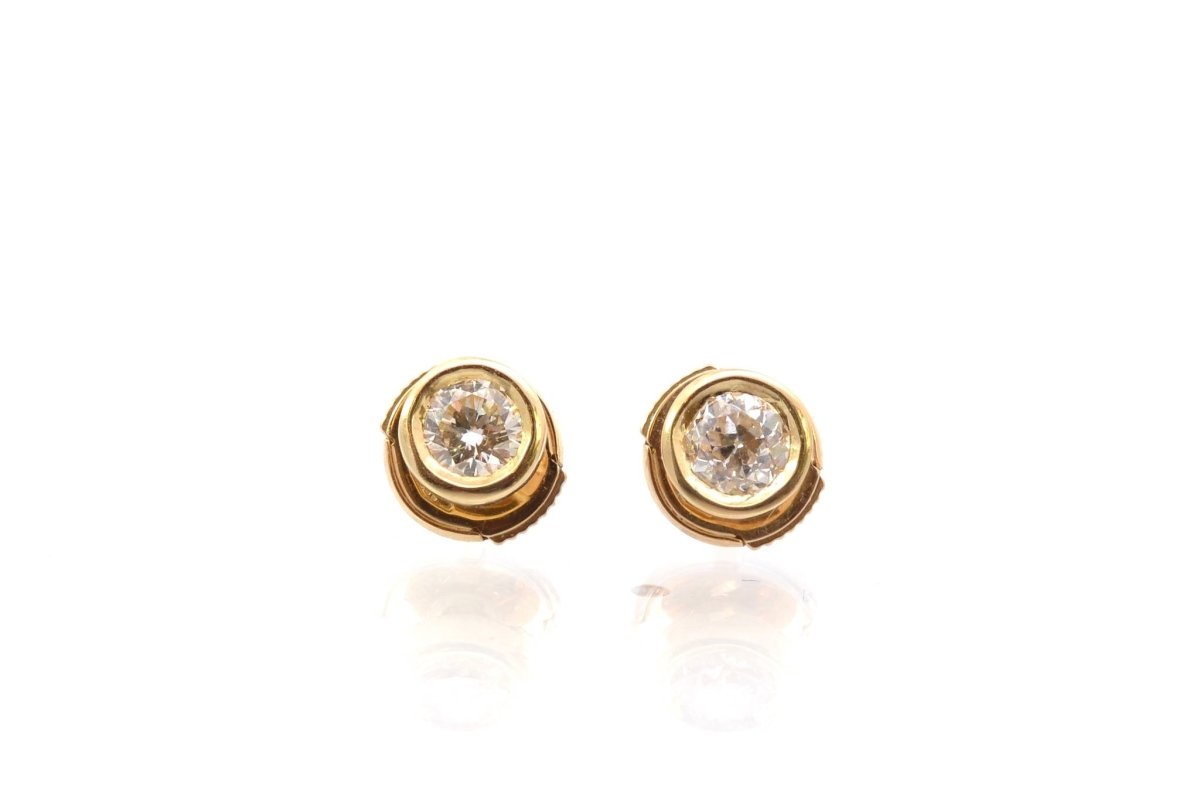 Boucles d’oreilles puces diamant en or - Castafiore