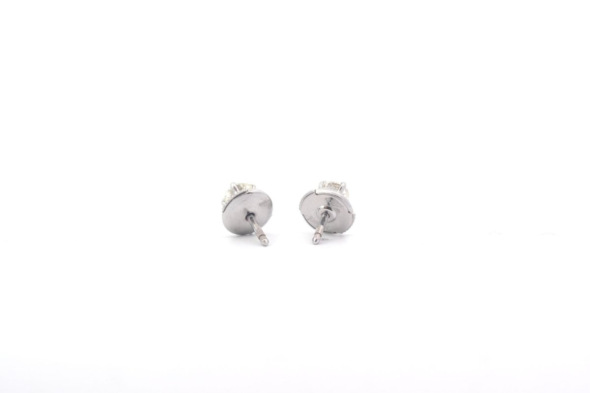 Boucles d’oreilles puces diamants extra blanc en or 18k - Castafiore