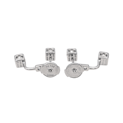 Boucles d'oreilles Puces DINH VAN "Cube" en or blanc et diamants - Castafiore