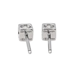 Boucles d'oreilles Puces DINH VAN "Cube" en or blanc et diamants - Castafiore