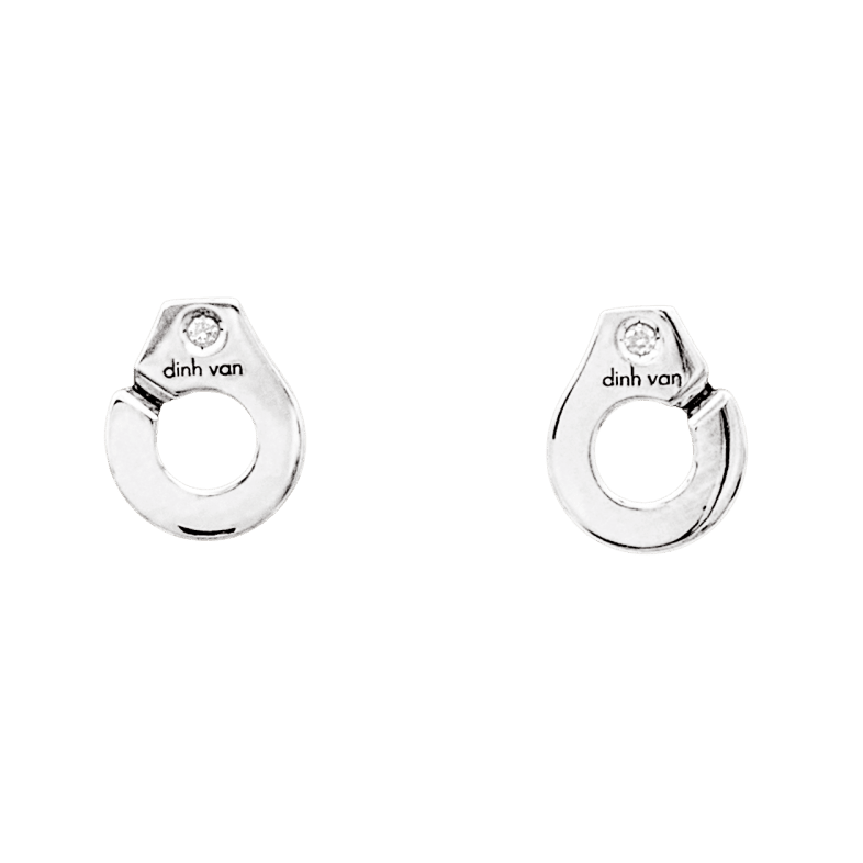 Dinh Van earrings, "Handcuffs white gold and diamonds.