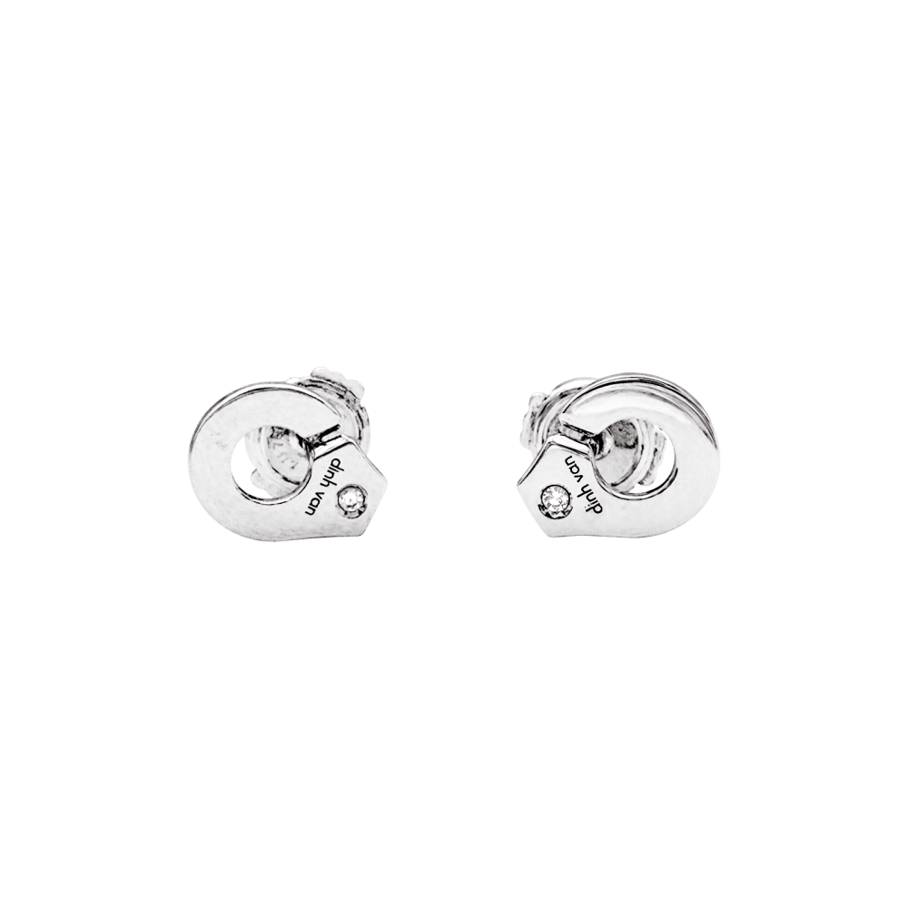 Dinh Van earrings, "Handcuffs white gold and diamonds.
