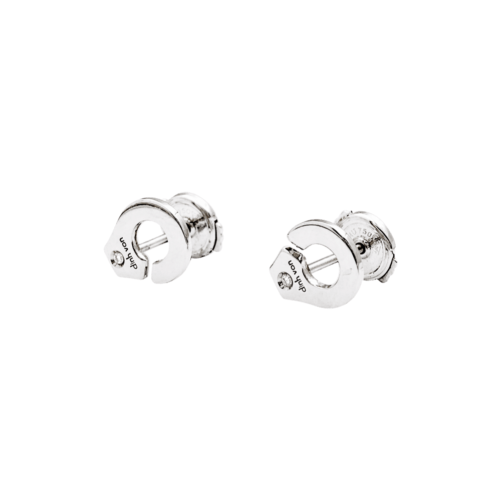 Dinh Van earrings, "Handcuffs white gold and diamonds.