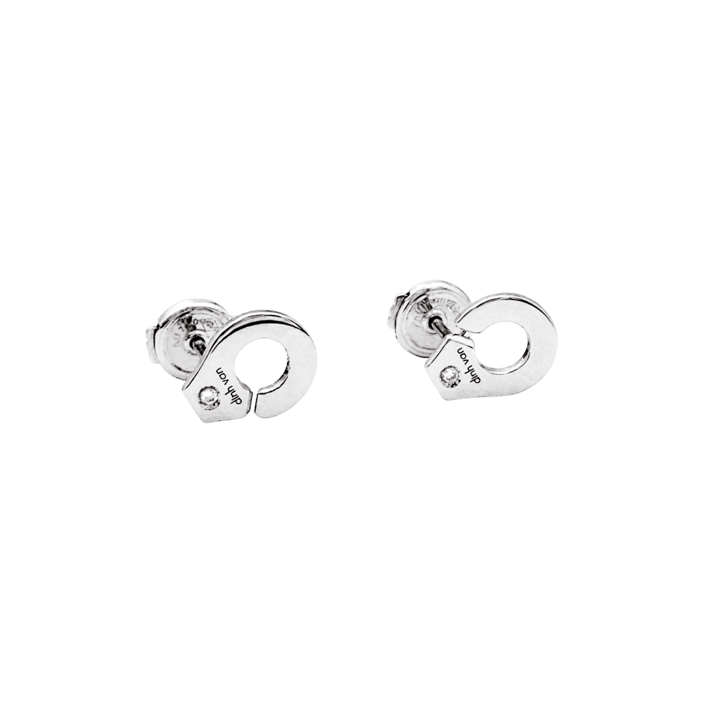 Dinh Van earrings, "Handcuffs white gold and diamonds.