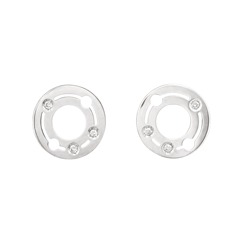 Dinh Van earrings, "Pulse", white gold and diamonds.