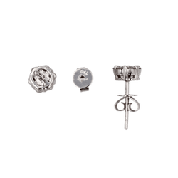 Boucles d'oreilles Puces en en or blanc et diamants - Castafiore