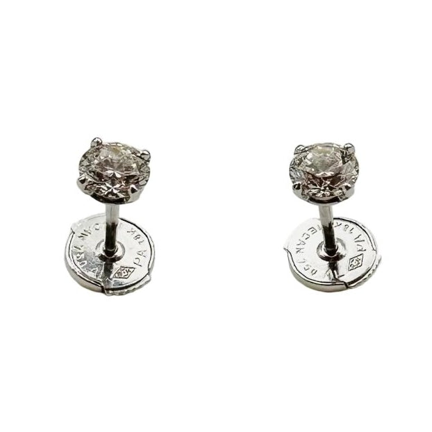 Boucles d'oreilles Puces en or blanc diamants - Castafiore