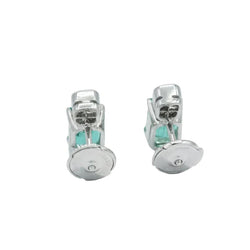Boucles d’oreilles Puces en or blanc, émeraudes et diamants - Castafiore