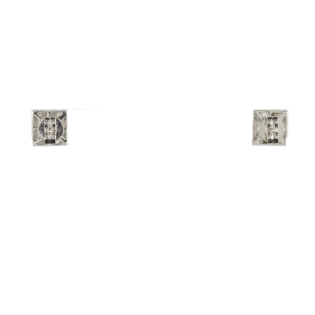 Boucles d'oreilles Puces en or blanc et diamants - Castafiore