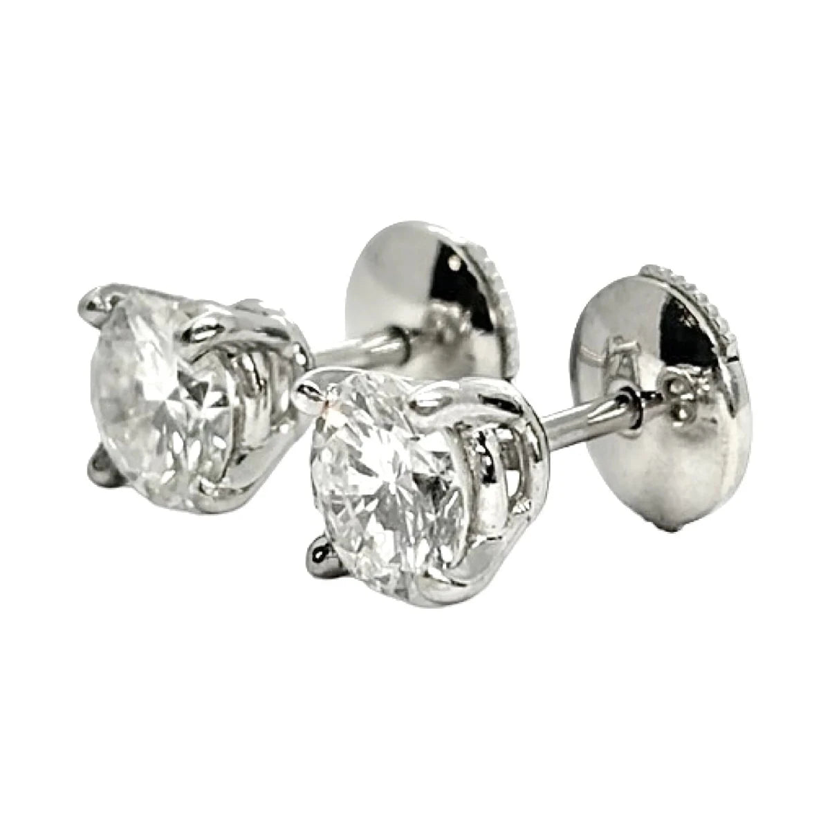 Boucles d'oreilles Puces en or blanc et diamants