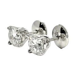 Boucles d'oreilles Puces en or blanc et diamants - Castafiore