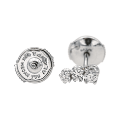Boucles d'oreilles Puces en or blanc et diamants - Castafiore