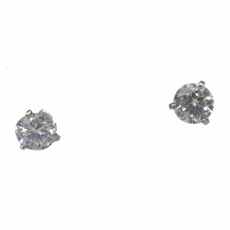 Boucles d'oreilles Puces en or blanc et diamants - Castafiore