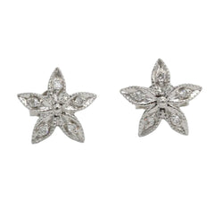 Boucles d'oreilles Puces en or blanc et diamants - Castafiore