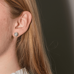 Boucles d'oreilles Puces en or blanc et diamants - Castafiore