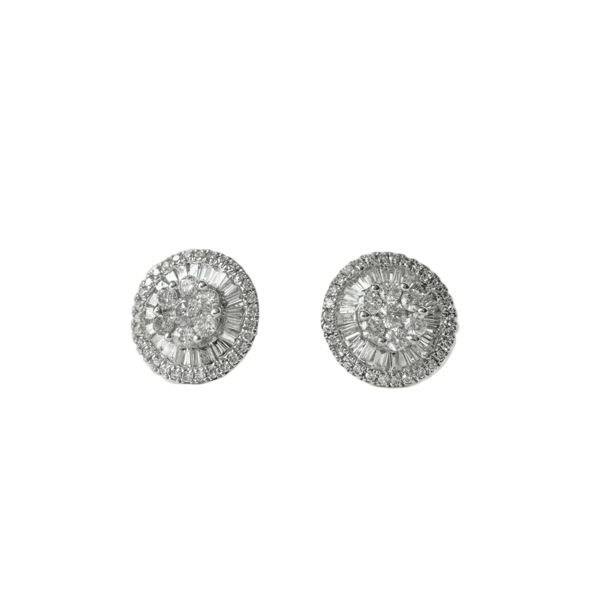Boucles d'oreilles Puces en or blanc et diamants - Castafiore