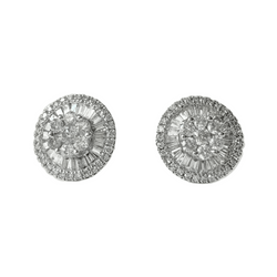 Boucles d'oreilles Puces en or blanc et diamants - Castafiore