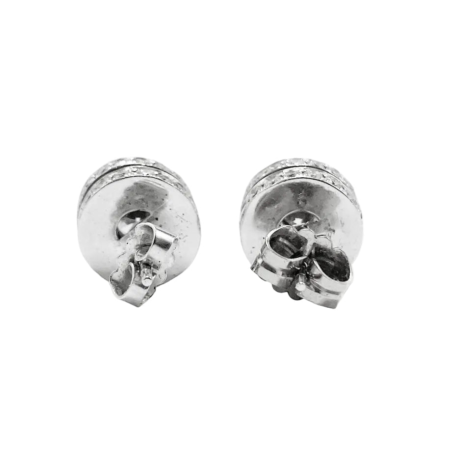 Boucles d'oreilles Puces en or blanc et diamants - Castafiore