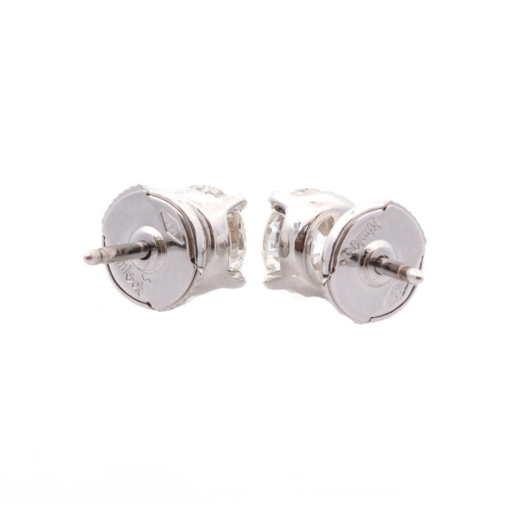 Boucles d'oreilles Puces en or blanc et diamants - Castafiore