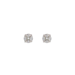 Boucles d'oreilles Puces en or blanc et diamants - Castafiore