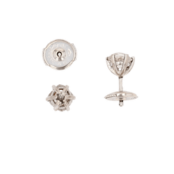 Boucles d'oreilles Puces en or blanc et diamants - Castafiore